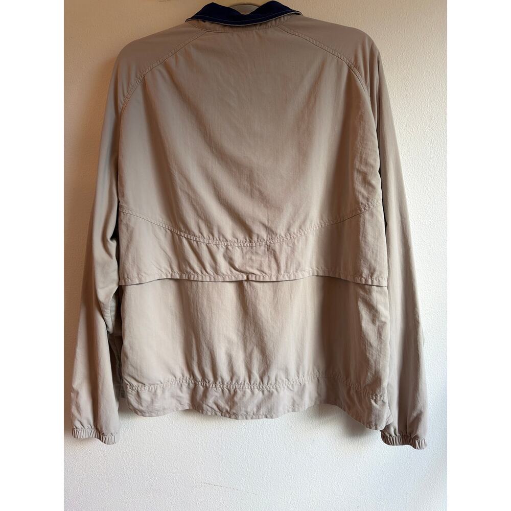Vtg Solumbra 1/4 Zip Windbreaker Jacket Beige&Blue Made in USA | Men's M/Unisex - Picture 2 of 9